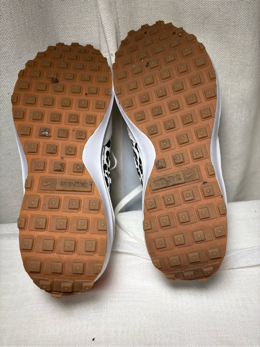Nike Waffle Debut Leopard Print Platform Sneakers Women’s Size 8 Cream Orange - Picture 5 of 15